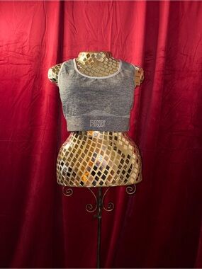PINK Victoria's Secret Gray Heather Cropped Sports Bralette